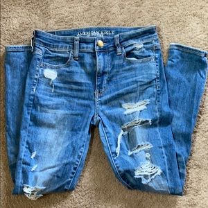 AEO distressed HiRise Jegging Size 4R
